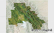 Satellite 3D Map of Flathead County, lighten
