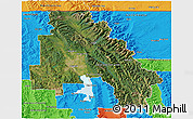 Satellite 3D Map of Flathead County, political outside