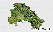 Satellite 3D Map of Flathead County, single color outside