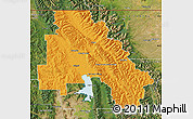 Political Map of Flathead County, satellite outside