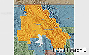 Political Map of Flathead County, semi-desaturated