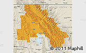 Political Map of Flathead County, shaded relief outside