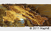 Physical Panoramic Map of Flathead County, darken