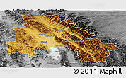 Physical Panoramic Map of Flathead County, desaturated