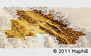 Physical Panoramic Map of Flathead County, lighten