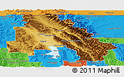 Physical Panoramic Map of Flathead County, political outside