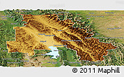 Physical Panoramic Map of Flathead County, satellite outside
