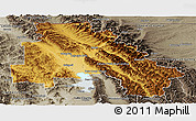 Physical Panoramic Map of Flathead County, semi-desaturated