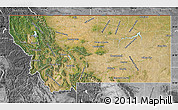 Satellite Map of Montana, desaturated