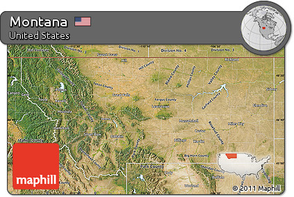 Satellite Map of Montana