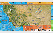 Satellite Map of Montana, political shades outside