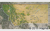 Satellite Map of Montana, semi-desaturated