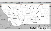 Gray Simple Map of Montana