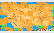 Political Shades Simple Map of Montana, political outside