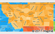 Political Shades Simple Map of Montana