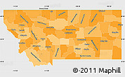 Political Shades Simple Map of Montana, single color outside