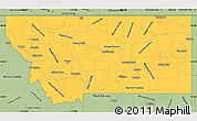 Savanna Style Simple Map of Montana