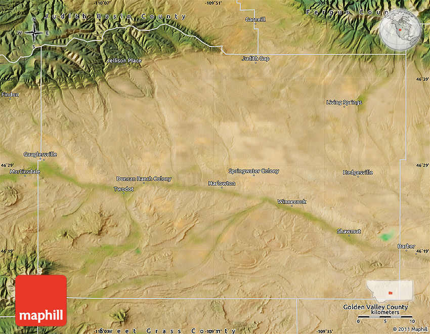 Satellite Map of Wheatland County