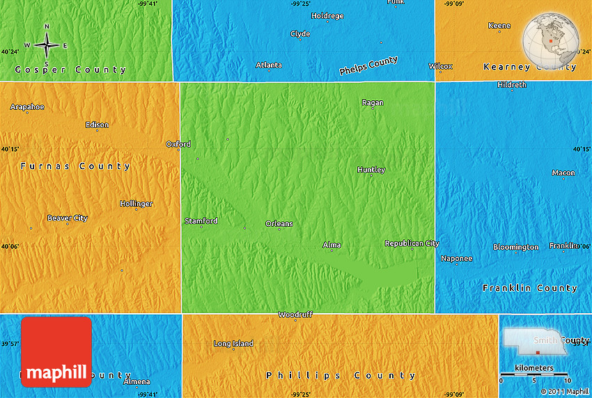Political Map of Harlan County