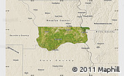 Satellite Map of Sarpy County, shaded relief outside