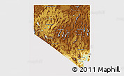 Physical 3D Map of Nevada, cropped outside