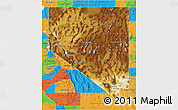 Physical 3D Map of Nevada, political outside