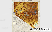 Physical 3D Map of Nevada, shaded relief outside