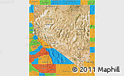 Satellite 3D Map of Nevada, political outside