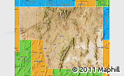 Satellite Map of Elko County, political outside