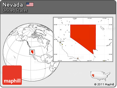 Blank Location Map of Nevada