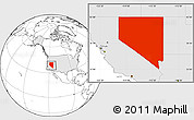 Blank Location Map of Nevada, highlighted country