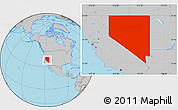 Gray Location Map of Nevada