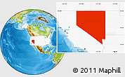 Physical Location Map of Nevada, highlighted country