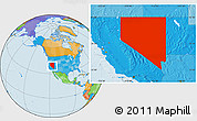 Political Location Map of Nevada