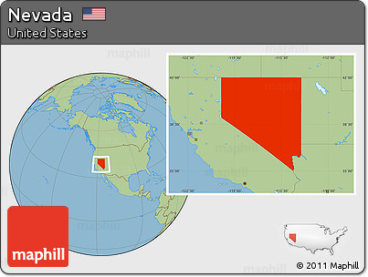 Savanna Style Location Map of Nevada