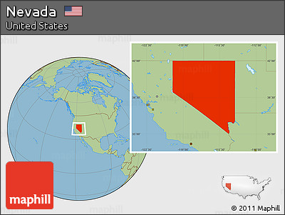Savanna Style Location Map of Nevada
