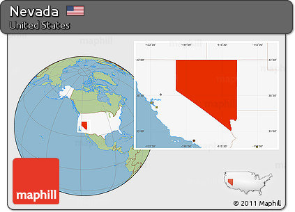 Savanna Style Location Map of Nevada, highlighted country