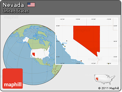 Savanna Style Location Map of Nevada, highlighted country