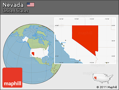 Savanna Style Location Map of Nevada, highlighted country