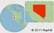 Savanna Style Location Map of Nevada