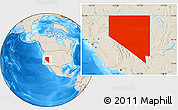 Shaded Relief Location Map of Nevada