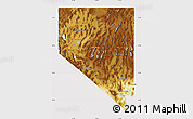 Physical Map of Nevada, cropped outside