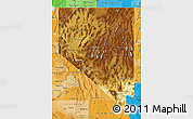 Physical Map of Nevada, political shades outside