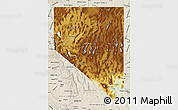 Physical Map of Nevada, shaded relief outside