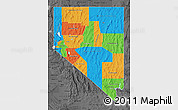 Political Map of Nevada, darken, desaturated