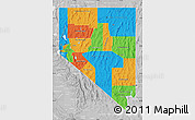 Political Map of Nevada, lighten, desaturated