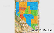 Political Map of Nevada, satellite outside