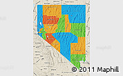 Political Map of Nevada, shaded relief outside