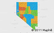 Political Map of Nevada, single color outside