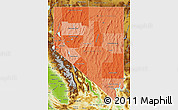 Political Shades Map of Nevada, physical outside